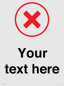 Custom plain background, red cross in a circle sign